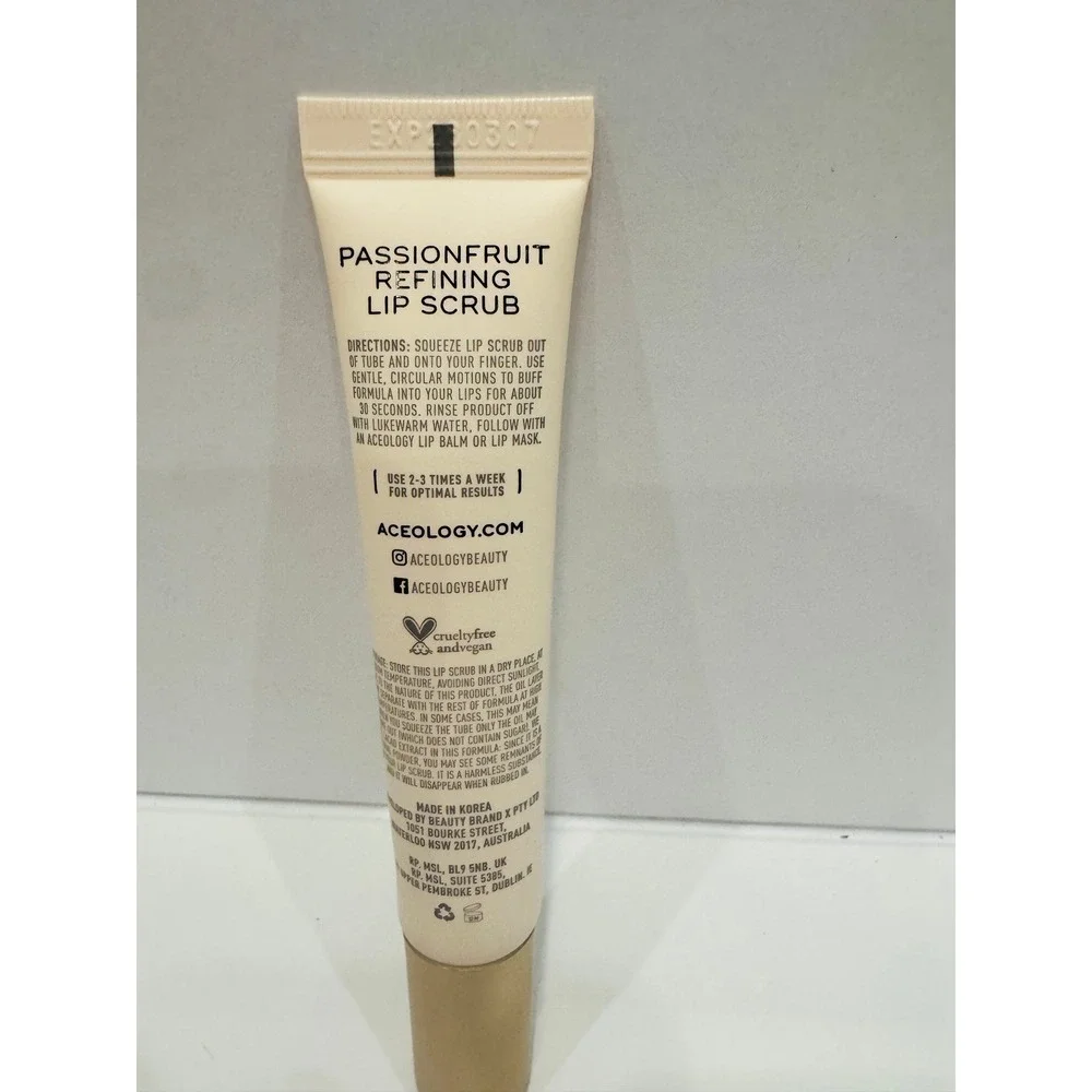 Aceology Passionfruit Refining Lip Scrub 0.5oz‎ Yellow Exfoliating Treatment